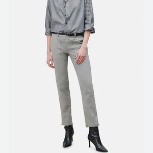 Nili Lotan Jenna Women Carpenter Pants Grey 10 Casual Utility Chino Cropped